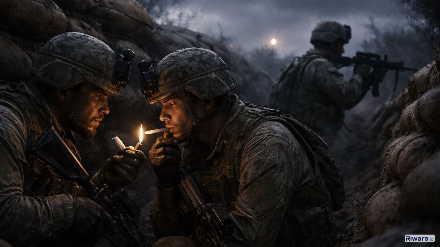 Ilustrasi prajurit di medan tempur, dibuat dengan bantuan ChatGPT AI